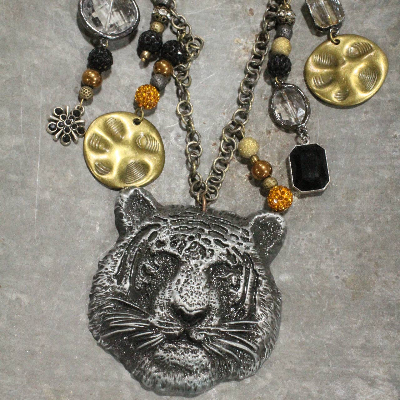 Tigers On The Prowl Charm'd Necklace