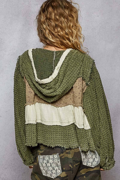 Boho Babe Tiered Babydoll Hooded Top