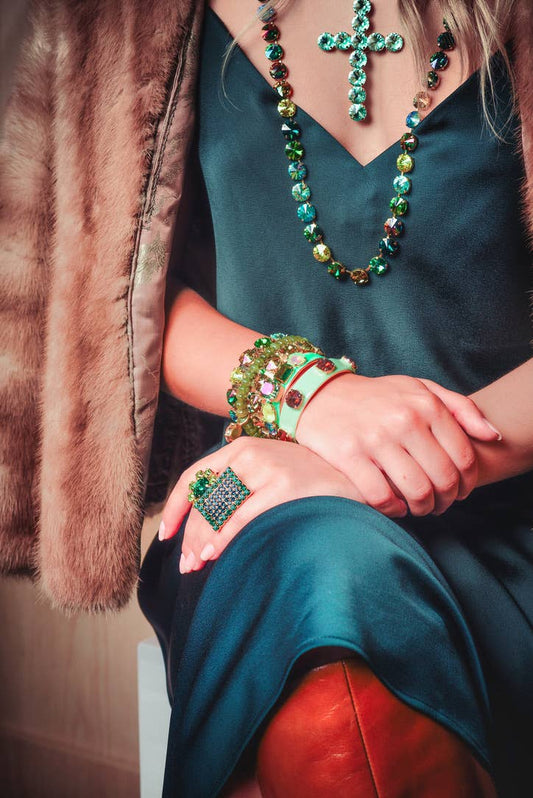 Gold Ashley Ring in Emerald