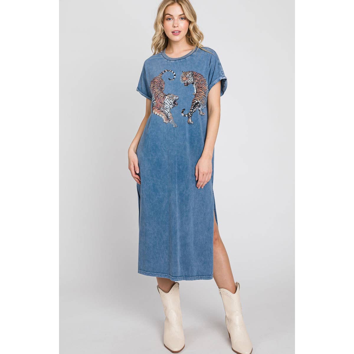 TWO TIGERS  MINERAL GRAPHIC DRESS