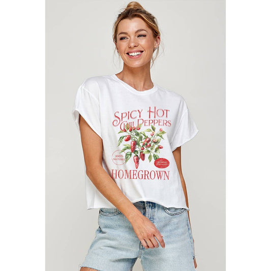SPICY HOT CHILLY PEPPERS VINTAGE GRAPHIC CROP TOP