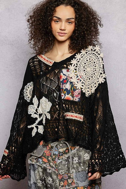 V-neck Long Sleeve Oversized Fit Summer Sweater Top