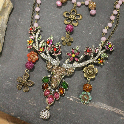 Doe & Flowers Layered Necklace