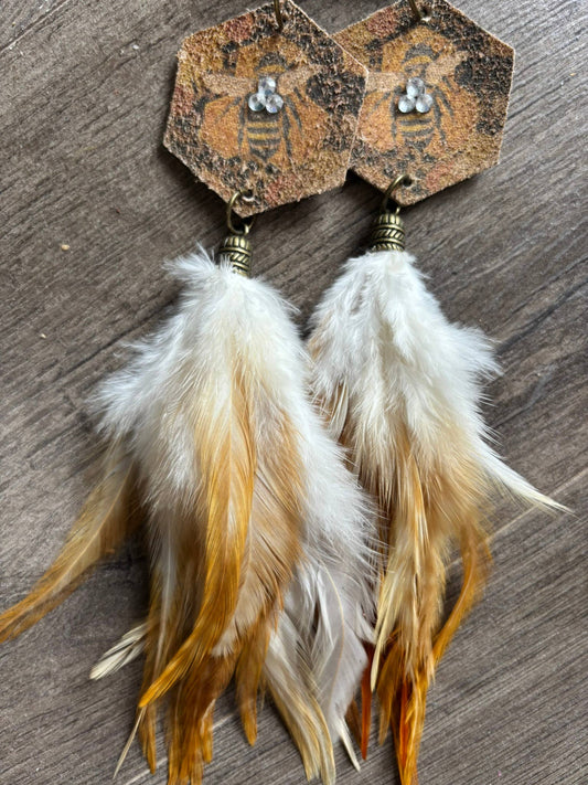 Bee Wild Feather Earrings
