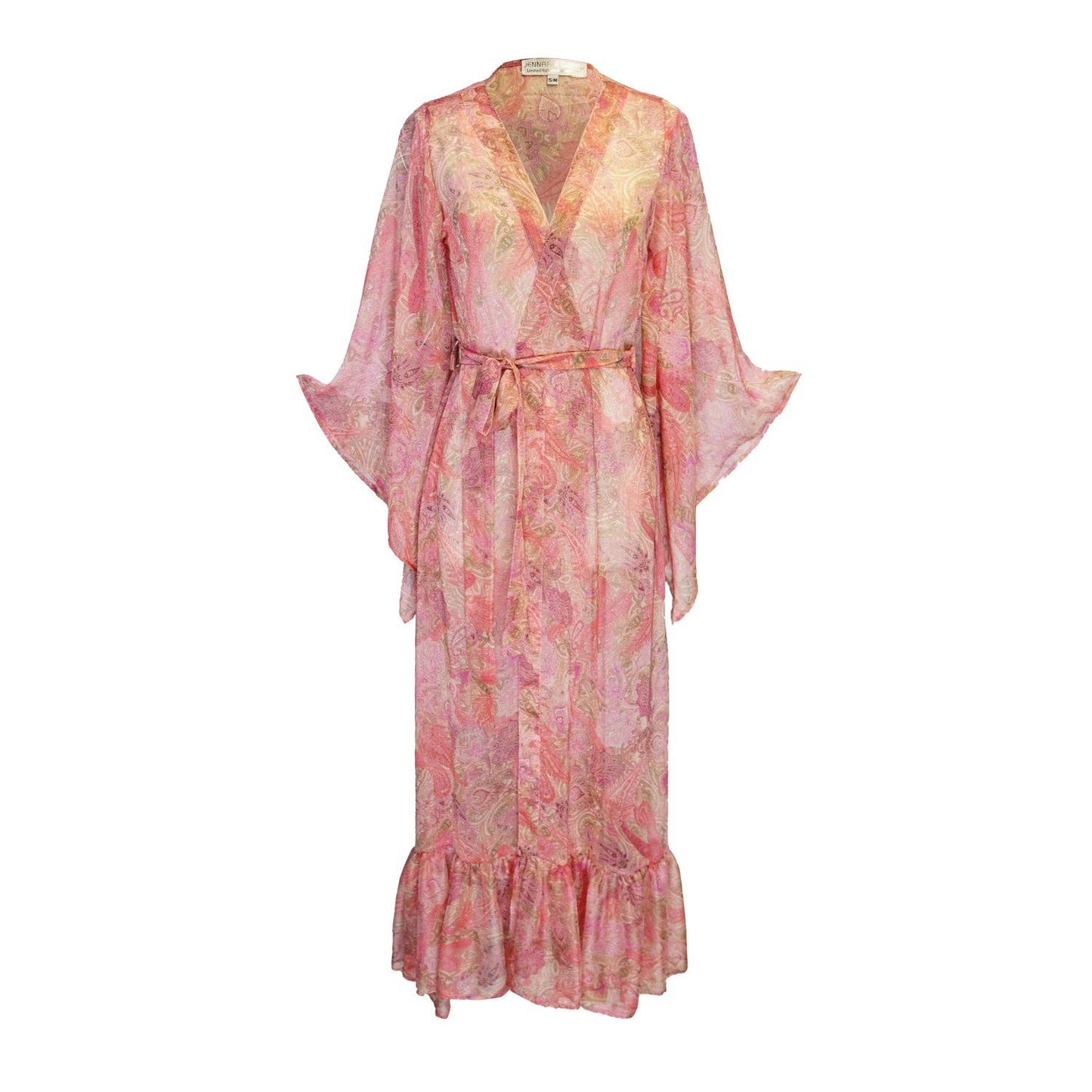 Blushing Paisley Flowing Sleeve Kimono