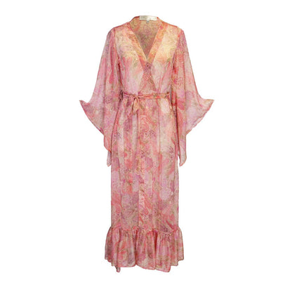 Blushing Paisley Flowing Sleeve Kimono