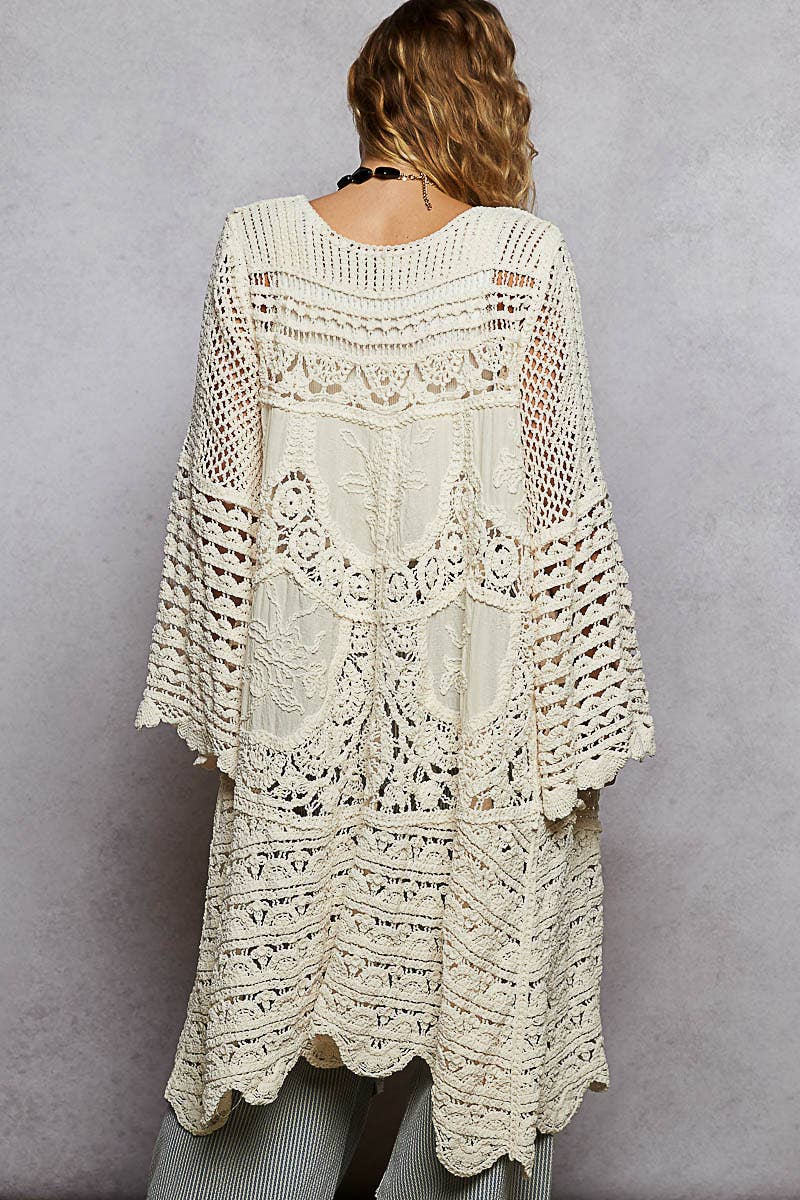 Charming Chenille Crochet Cardigan