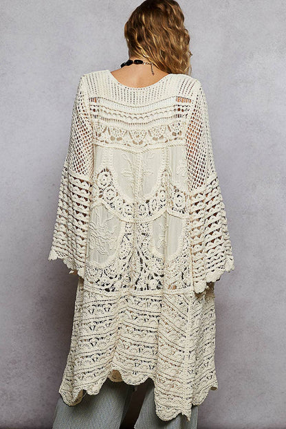 Charming Chenille Crochet Cardigan