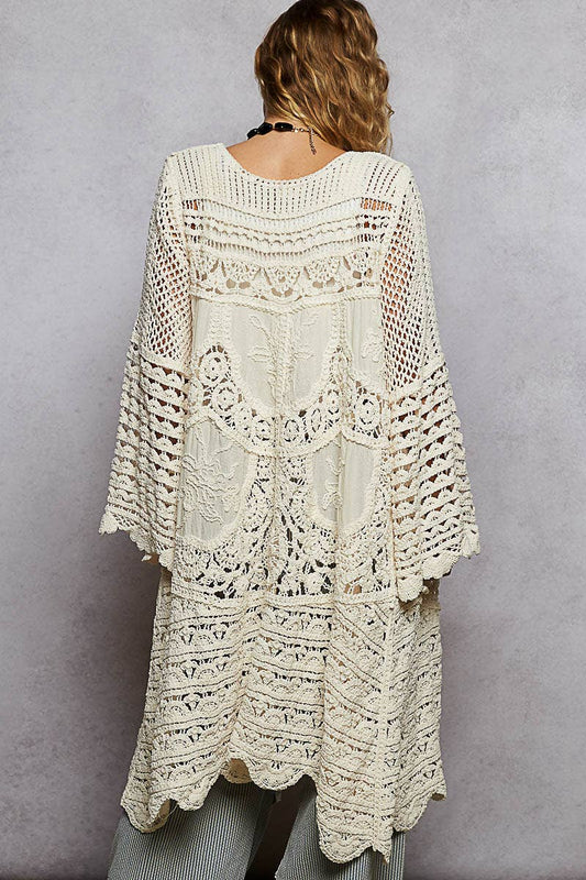 Charming Chenille Crochet Cardigan