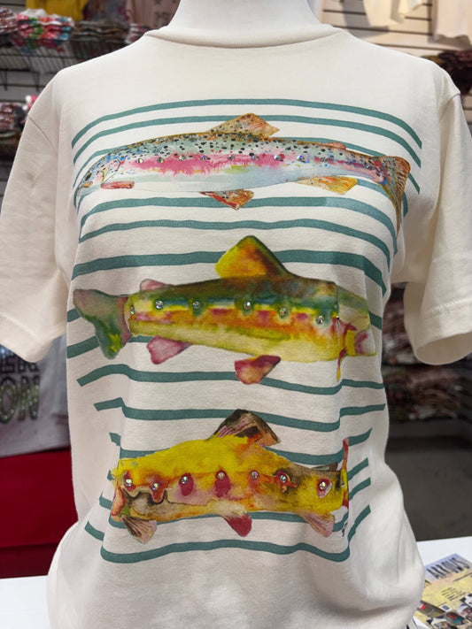 Fish T-shirt w crystals