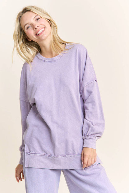 Mineral Wash Butterfly appliques Top