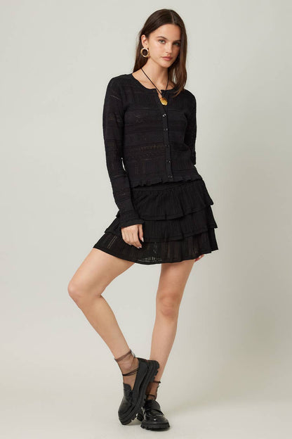Pointelle Knit Cardigan