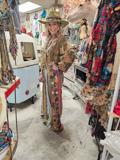 Bust Your Button Patchwork Pants