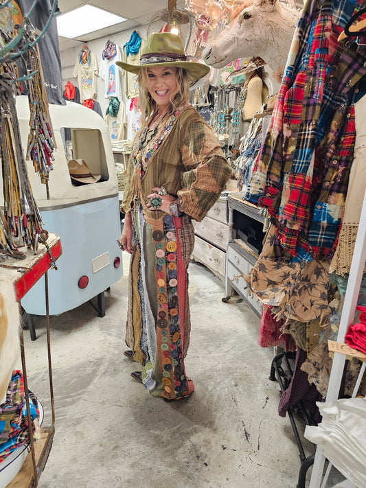 Bust Your Button Patchwork Pants