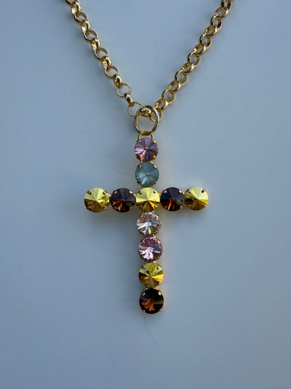 WETSTONE: Amber Rose 3” Cross Necklace