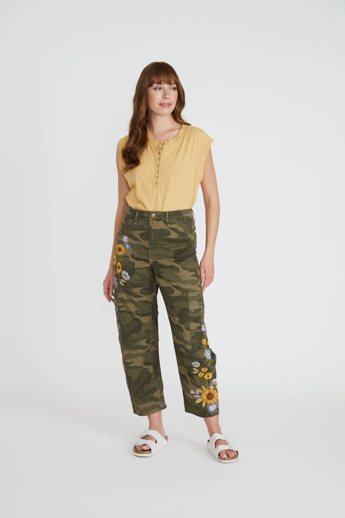 BRI BARREL CARGO X SUNFLOWER Camo Pants