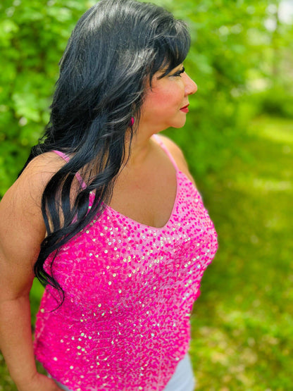 Pinky Sequin Tank