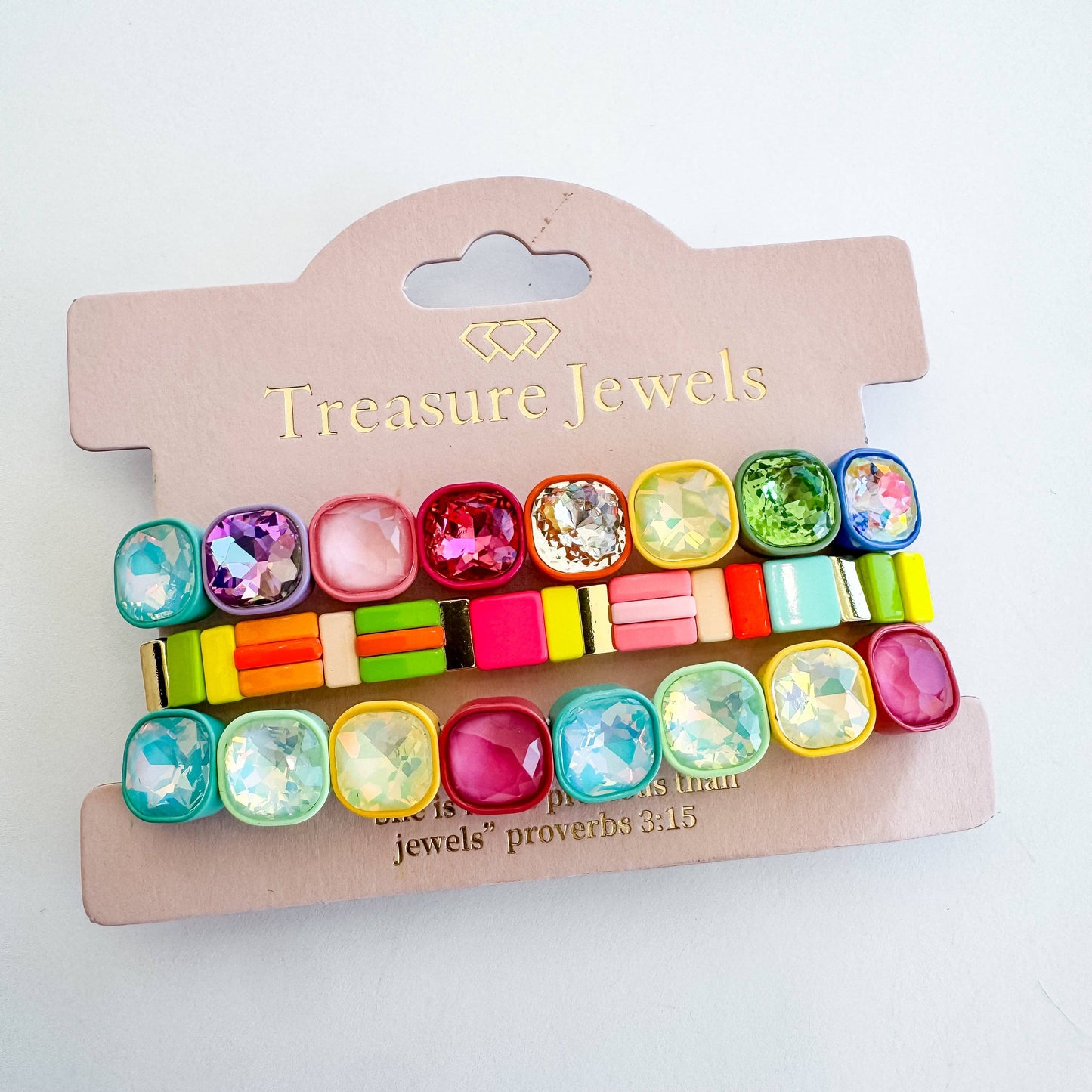 Tile sparkle Neon Stack Bracelets