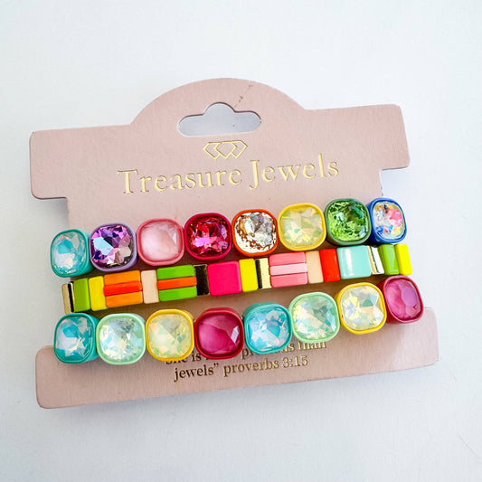 Tile sparkle Neon Stack Bracelets