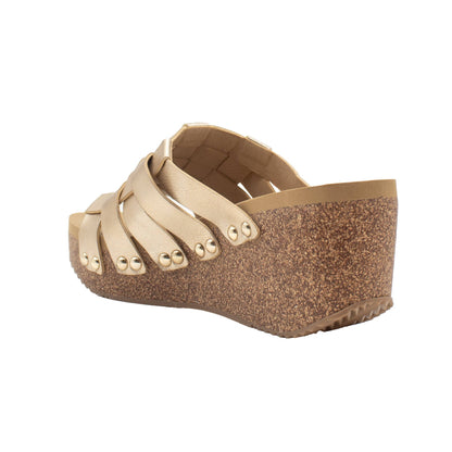 ENOKI Gold Wedge Sandal - Volatile
