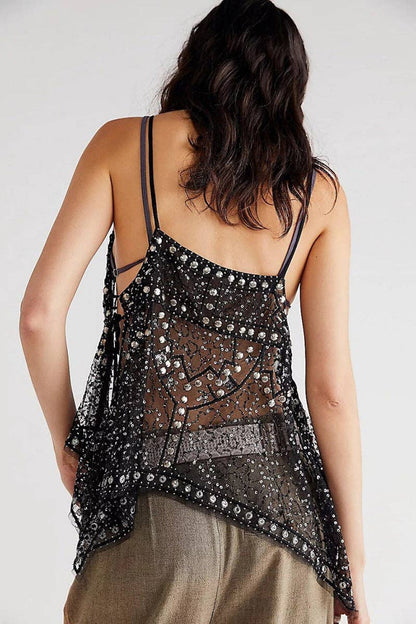 Sequin Embellished Camisole Top