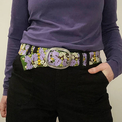 Wisteria Embroidered Wool Belt