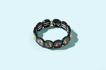 Enamel Stretch Bracelet - Earth Tone Colors - Asst Styles