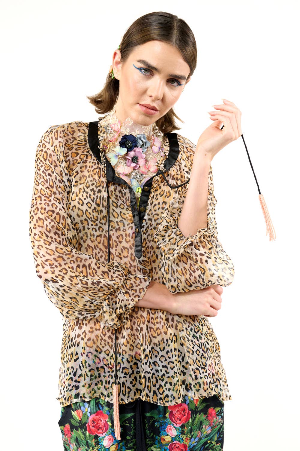 Sheer Cheetah Print Blouse