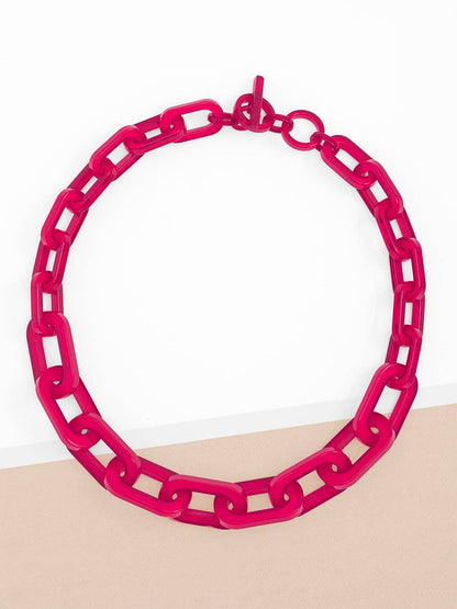 Colorful Resin Cable Link Collar Necklace