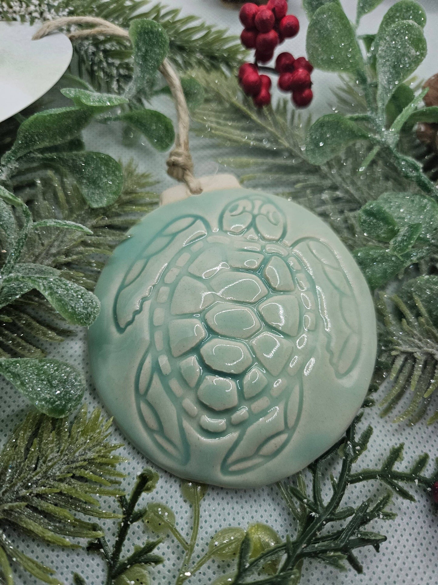 Sea Turtle Ceramic Beach Ornament