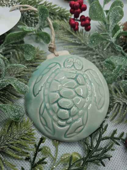 Sea Turtle Ceramic Beach Ornament