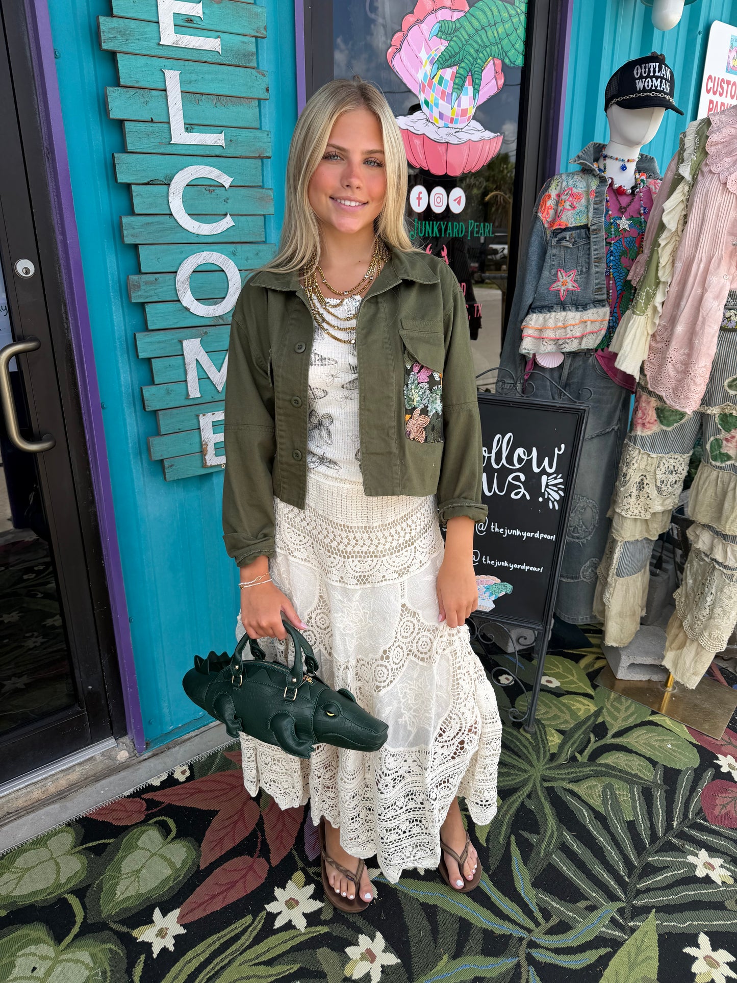 Alligator Crossbody Handbag