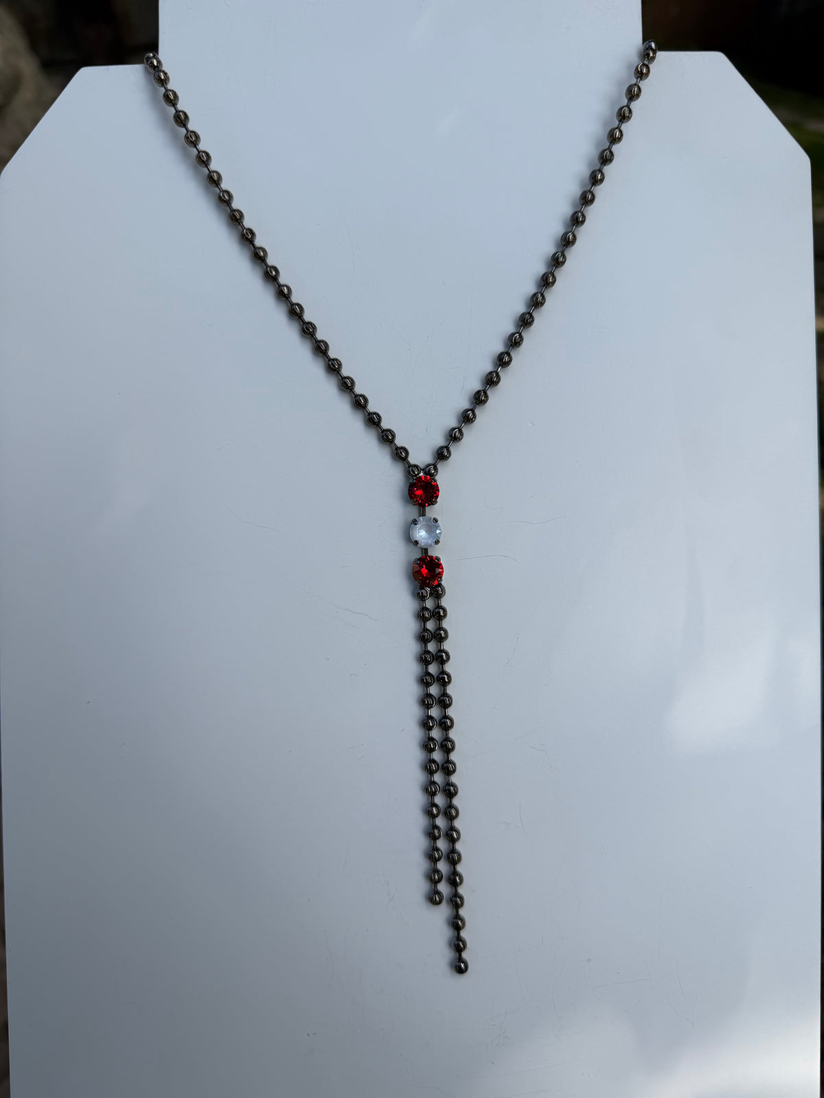 WETSTONE: Icy Ruby Tadpole Necklace