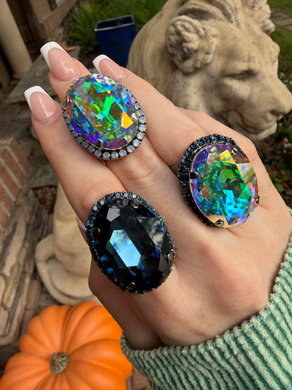 WETSTONE: AB/Blue Gunmetal Liz Taylor Ring