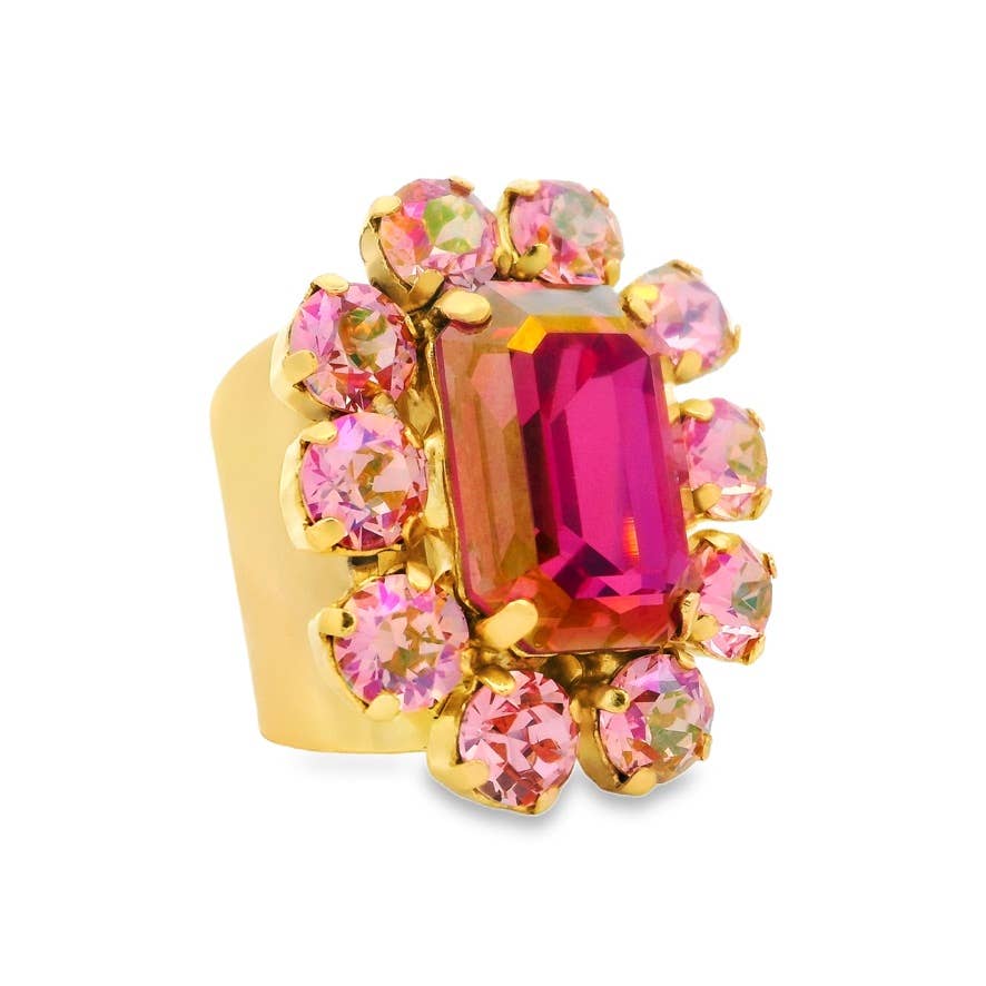 Edith Rectangle Ring in Lunapink