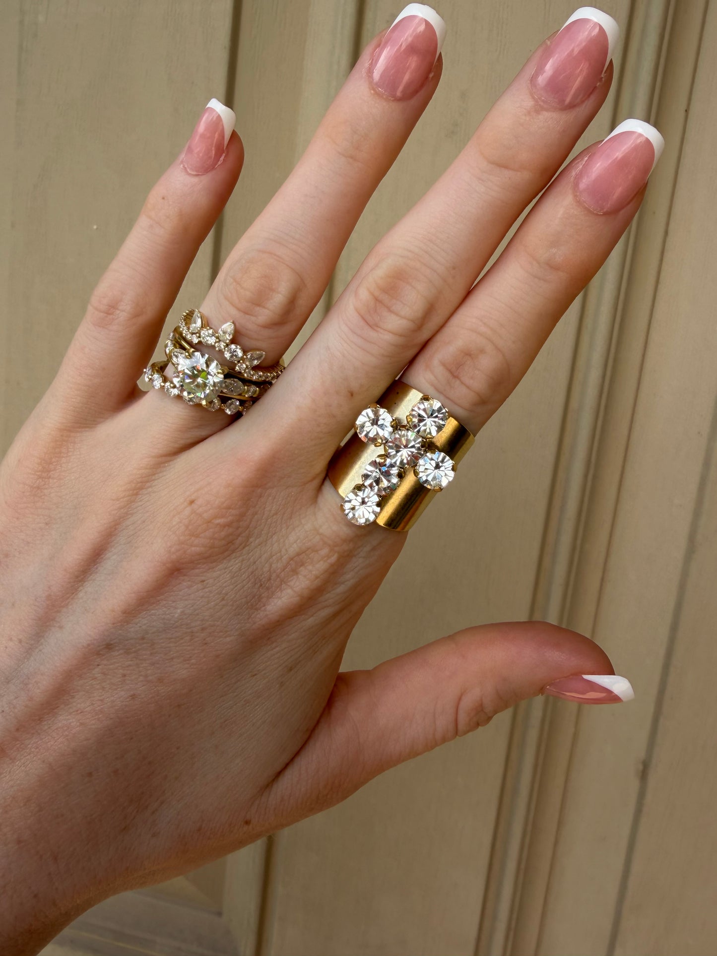 Gold and Clear Cross Ring