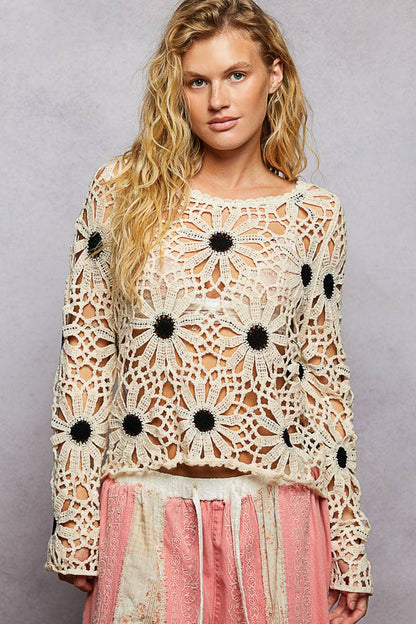 Daisy Mae Long Sleeve Crochet Top