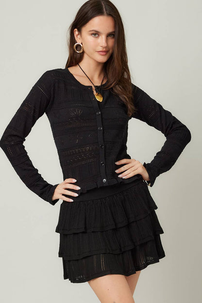 Pointelle Knit Cardigan