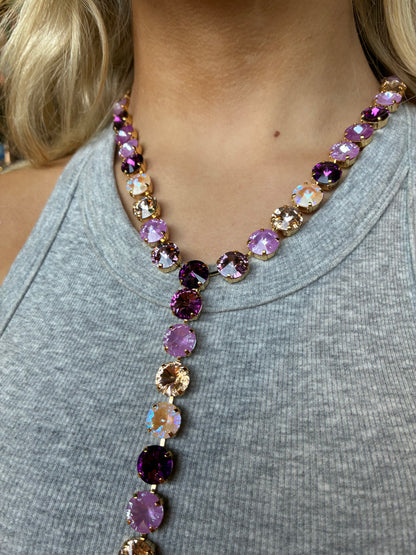 WETSTONE: Amethyst Wrapped in Silk Dividual Lariat Necklace
