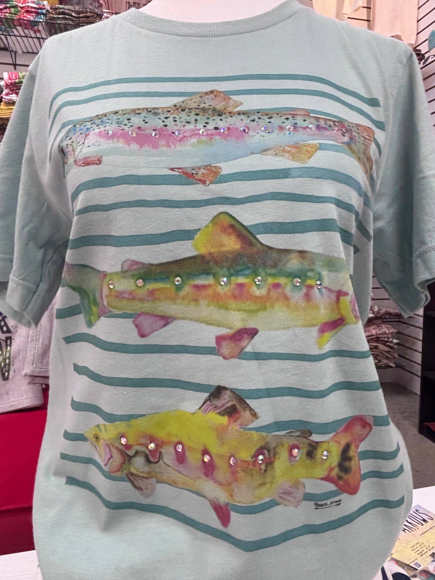 Fish T-shirt w crystals