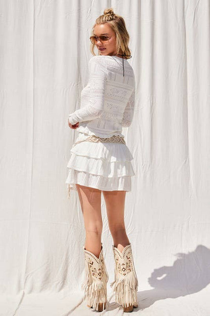 Pointelle Knit Cardigan