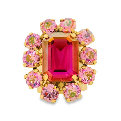Edith Rectangle Ring in Lunapink