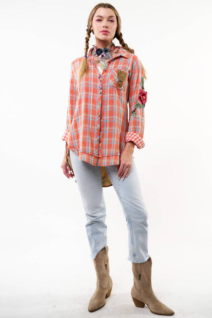 Ellie Floral Plaid Shirt