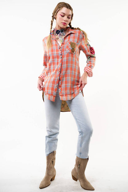 Ellie Floral Plaid Shirt