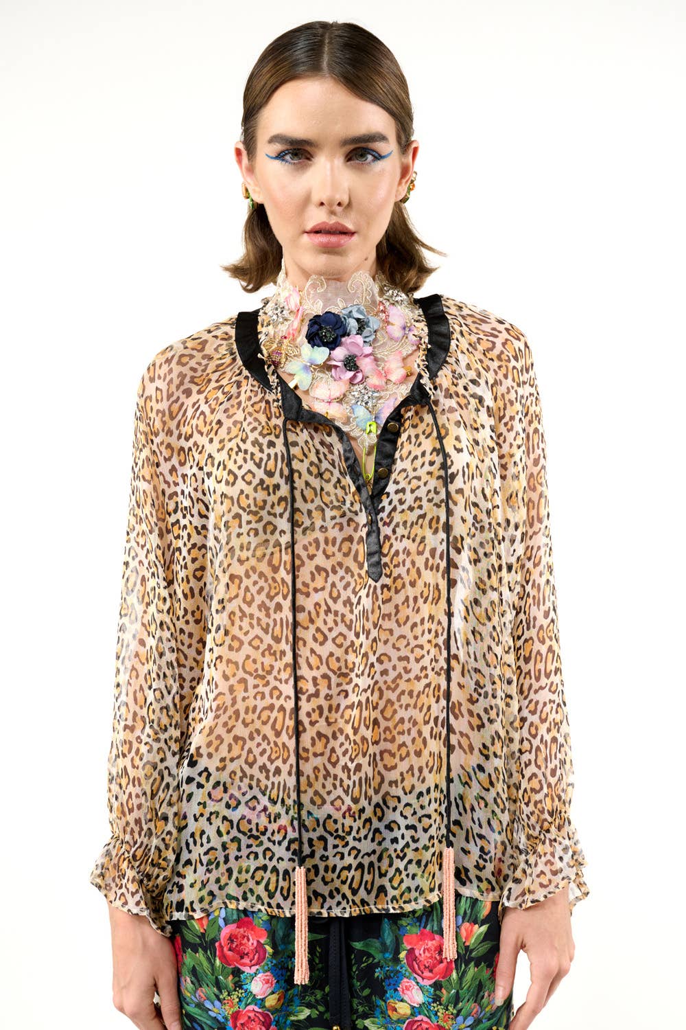 Sheer Cheetah Print Blouse