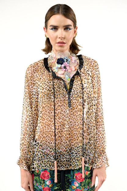 Sheer Cheetah Print Blouse