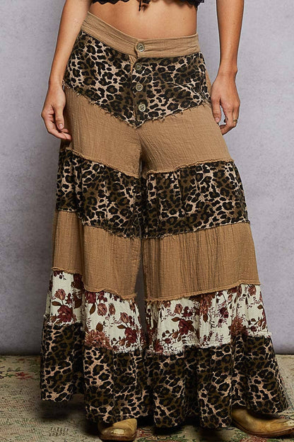 Leopard Tiered Palazzo Pants