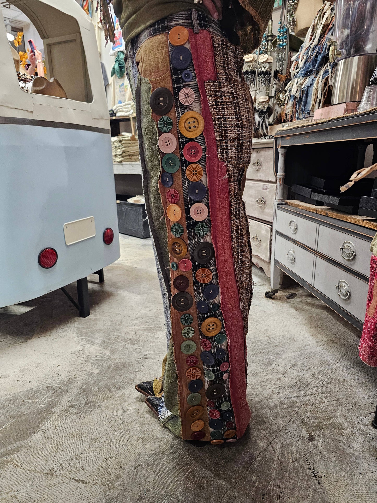 Bust Your Button Patchwork Pants