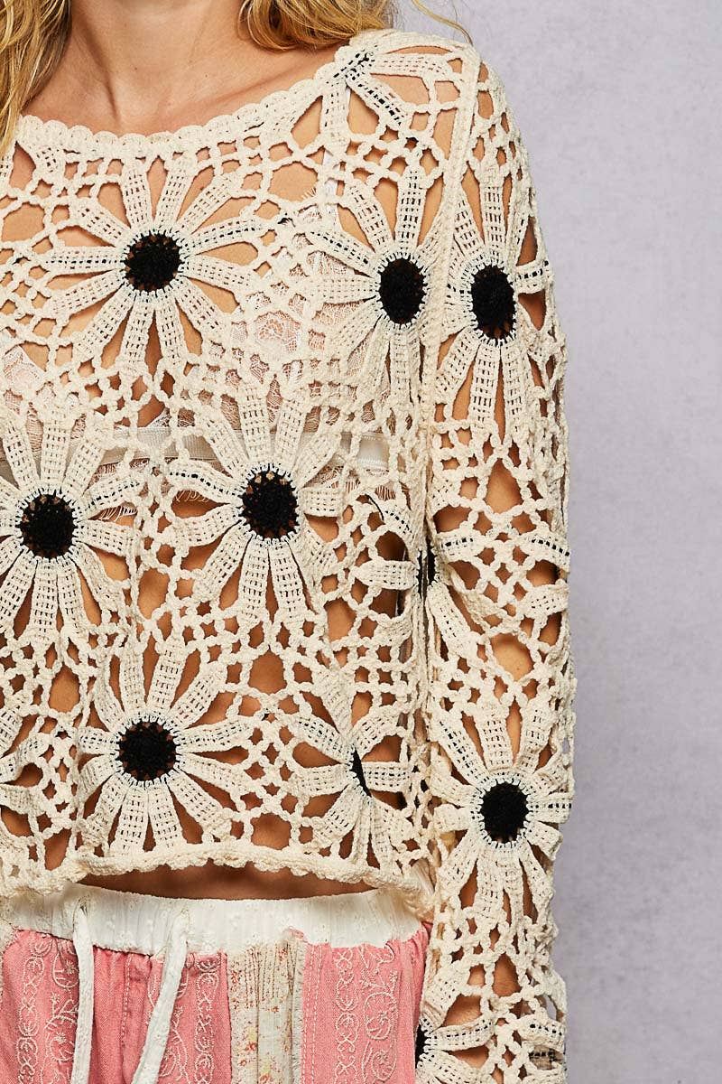 Daisy Mae Long Sleeve Crochet Top