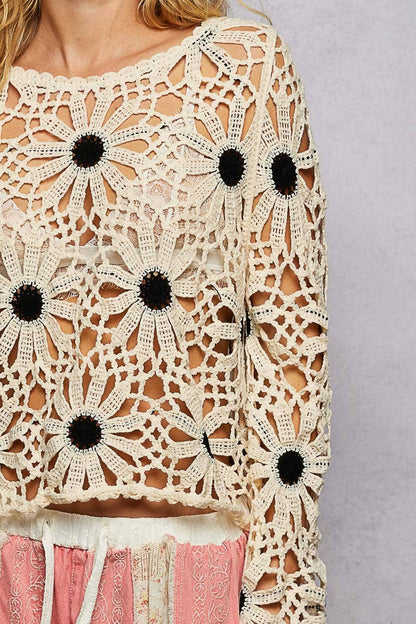 Daisy Mae Long Sleeve Crochet Top